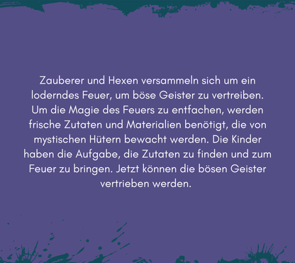 Hexen Schatzsuche für Kinder (6-9 Jahre) zum Ausdrucken