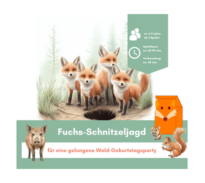 Fuchs-Schnitzeljagd für Kinder (6-9 Jahre) zum Ausdrucken